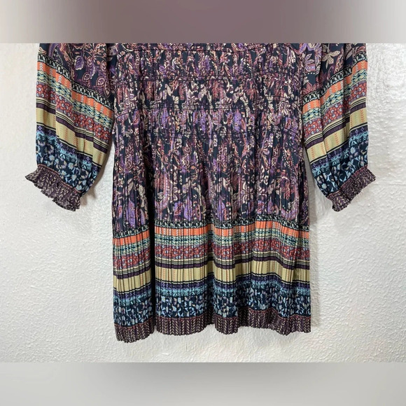Anthropologie Current Air Paisley Boarder Print The Purple Haze Dress Women’s S - Picture 8 of 14